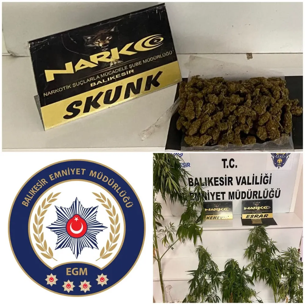 BALIKESİR’DE ESRAR VE KÖK KENEVİR OPERASYONU